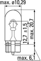 JBM 52860 - LAMPARA OBN WEDGE 12V 3W T10