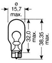 JBM 52866 - LAMPARA OBN WEDGE 18W 12V T15